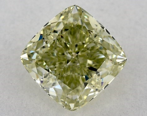 GIA 1.26 Carat Fancy Grayish Yellowish Green-VS1 Cushion Modified Cut Diamond